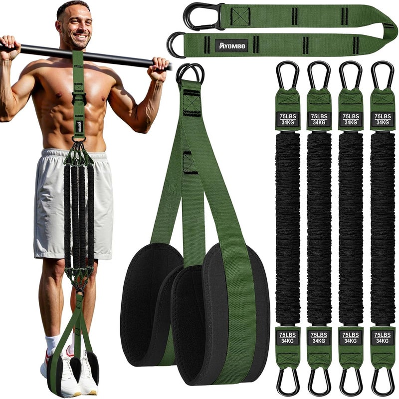 Ayombo Pull Up Assistance Bands, Resistance Bands for Pull Up Bar Workout, Adjustable Heavy Duty Pull Up Assist Equipment with 4 Assistance Bands, Home Gym Fitness Exercise Strength Training - Image 1